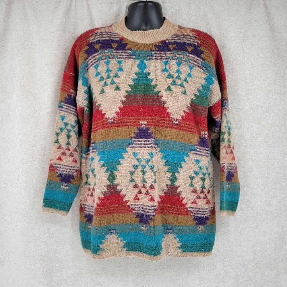 Vintage Angora Blend Southwestern Aztec Sweater